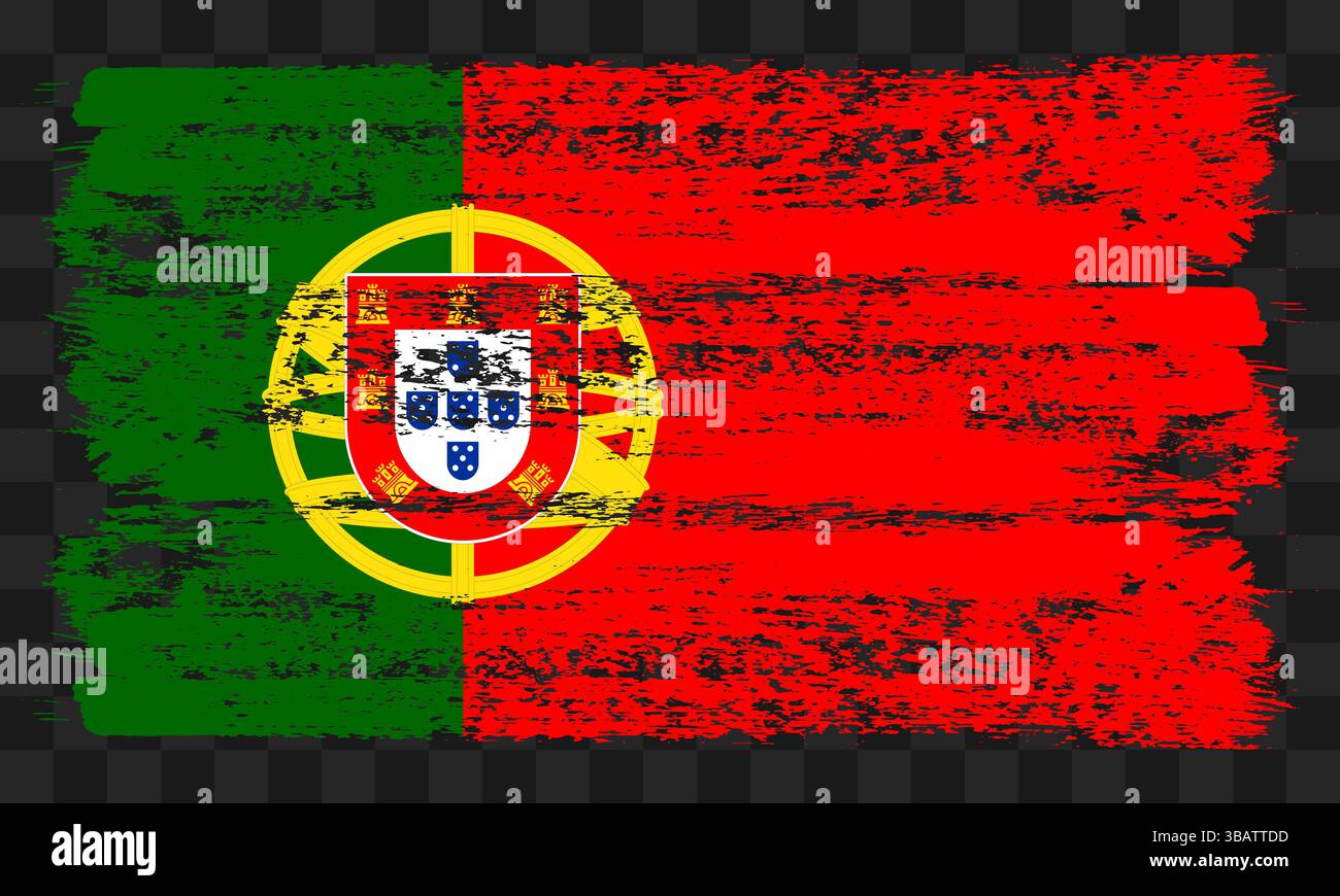 Vecteur drapeau Portugal dans le style grunge sur fond transparent Illustration de Vecteur