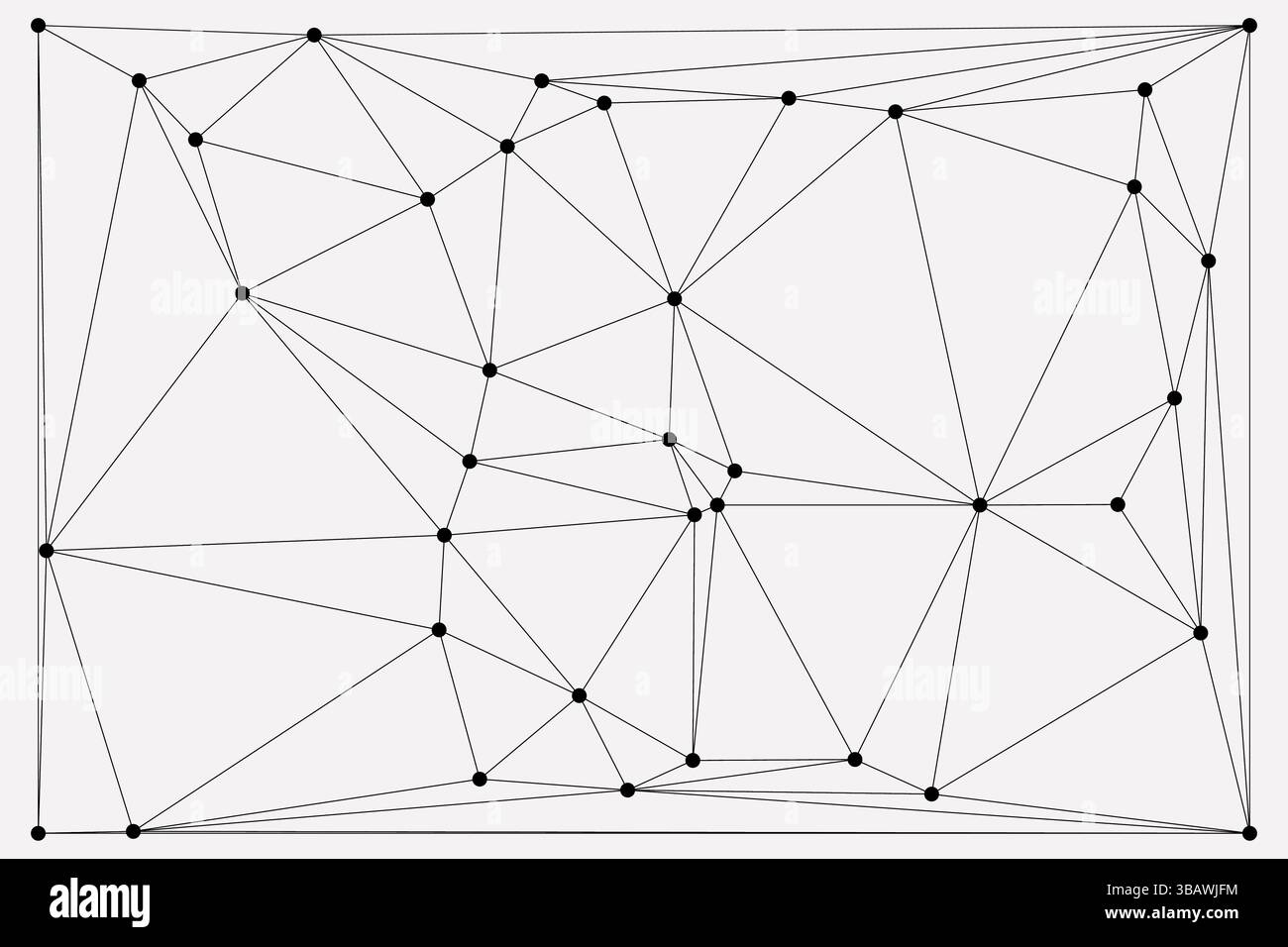 Fond de connexion réseau global pour la conception de bannière. Fond de ligne abstrait avec des points et des lignes de connexion. Réseau de connexion point polygone social Illustration de Vecteur