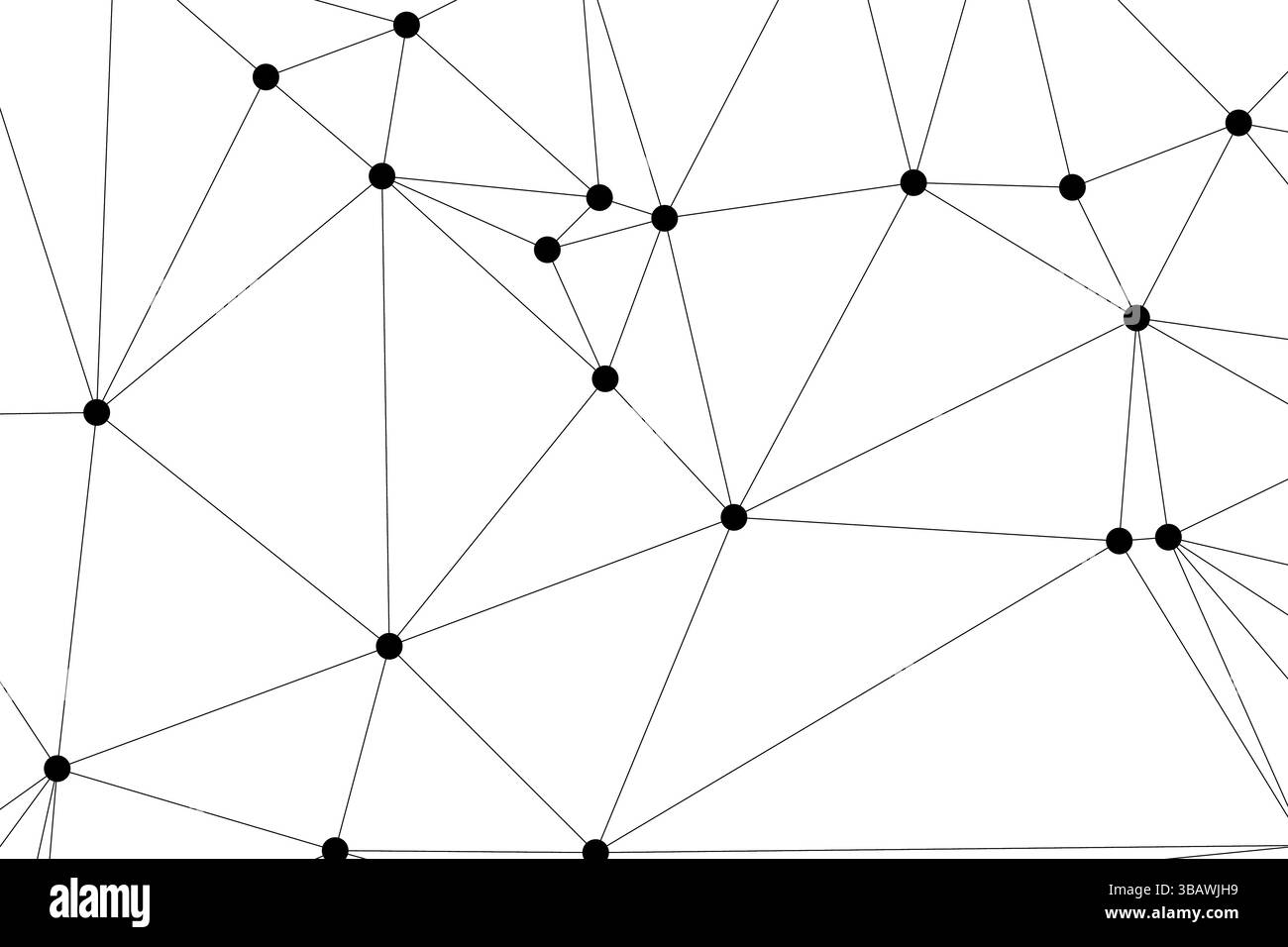 Fond de connexion réseau global pour la conception de bannière. Fond de ligne abstrait avec des points et des lignes de connexion. Réseau de connexion point polygone social Illustration de Vecteur