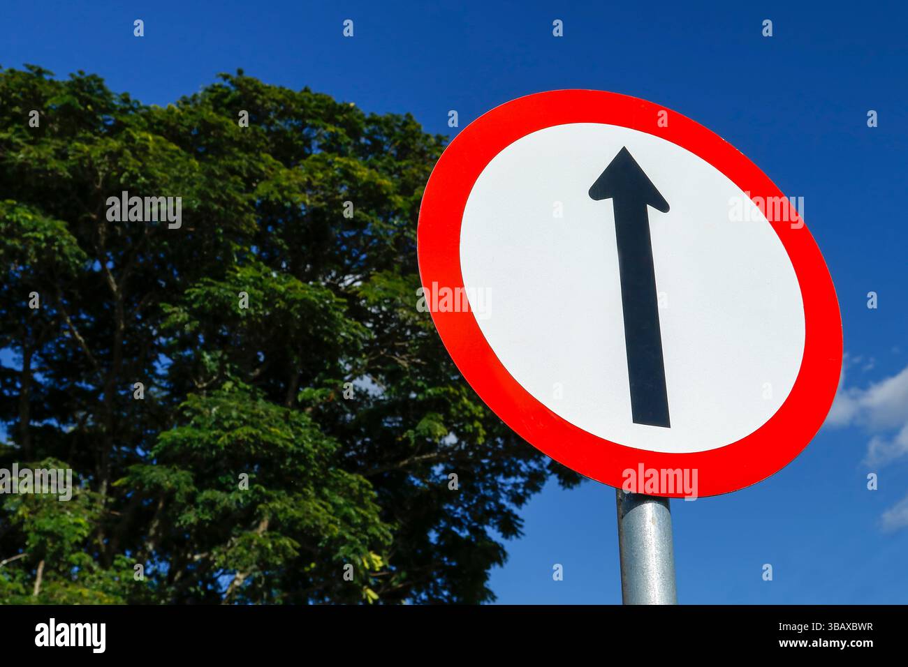 panneau de direction à droite - panneau de direction à droite - allez tout droit Banque D'Images