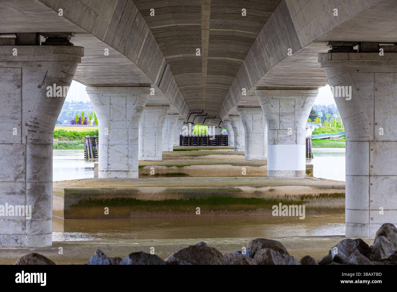 Détail du pont en béton à Richmond Colombie-Britannique Canada Banque D'Images