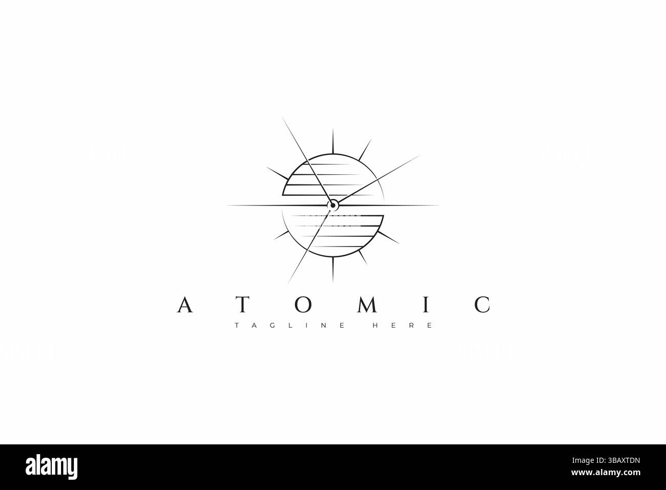 Atom Radiance Energy logo géométrique Science chimique symbole de signe créatif abstrait Illustration de Vecteur