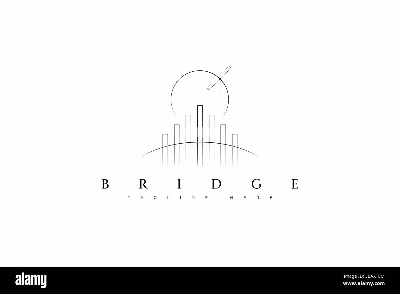Bridge Arch Landmark Town Abstract logo construction Company and Industry Illustration de Vecteur