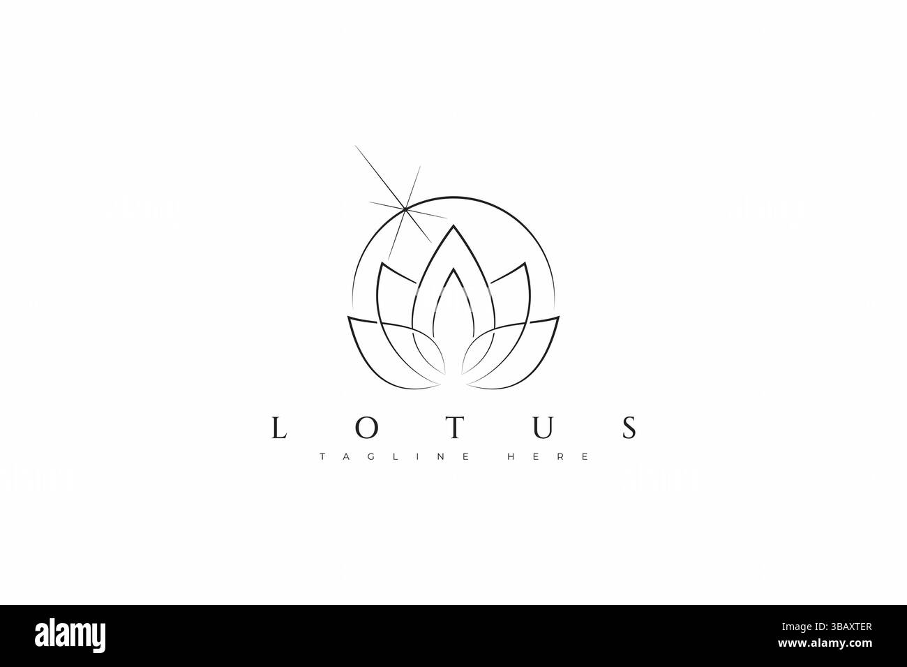 Lotus Floral nature Yoga Spa Retro logo bien-être et symbole de signe spirituel Illustration de Vecteur