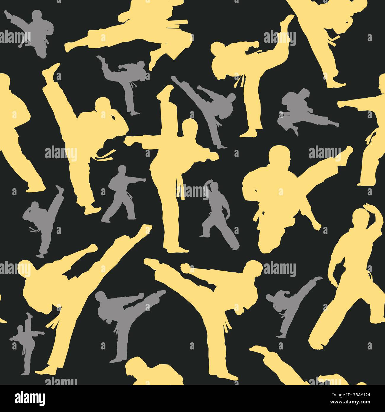 Cool Seamless Texture Pattern MMA, karaté pour imprimer sur des t-shirts, rashguard. Vector, EPS. Illustration de Vecteur