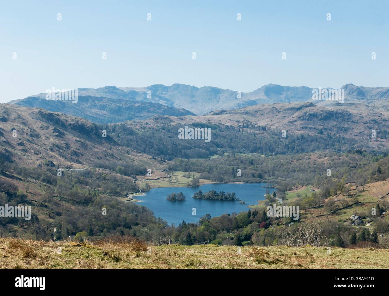 Vue de Grasmere depuis Fairfield Horseshoe, Ambleside, Cumbria, Lake District, Royaume-Uni Banque D'Images