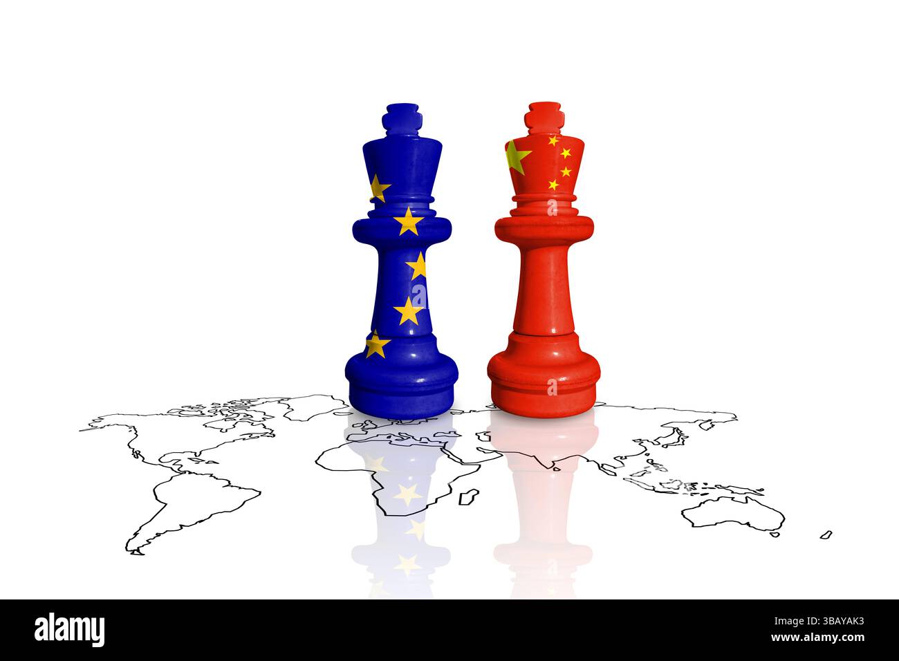 Guerre commerciale entre l'UE et la Chine. Commerce de la Chine et de l'UE, droits de douane, tarifs douaniers, concurrence douanière Banque D'Images