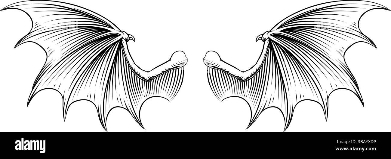 Batte Dragon Devil Demon Vampire Wings illustration Illustration de Vecteur