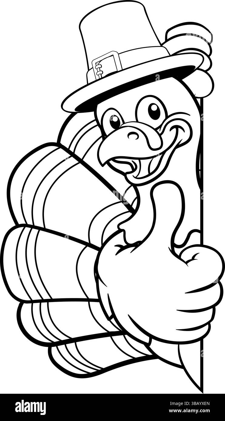 Turquie Thanksgiving Cartoon Bird Christmas Mascot Illustration de Vecteur