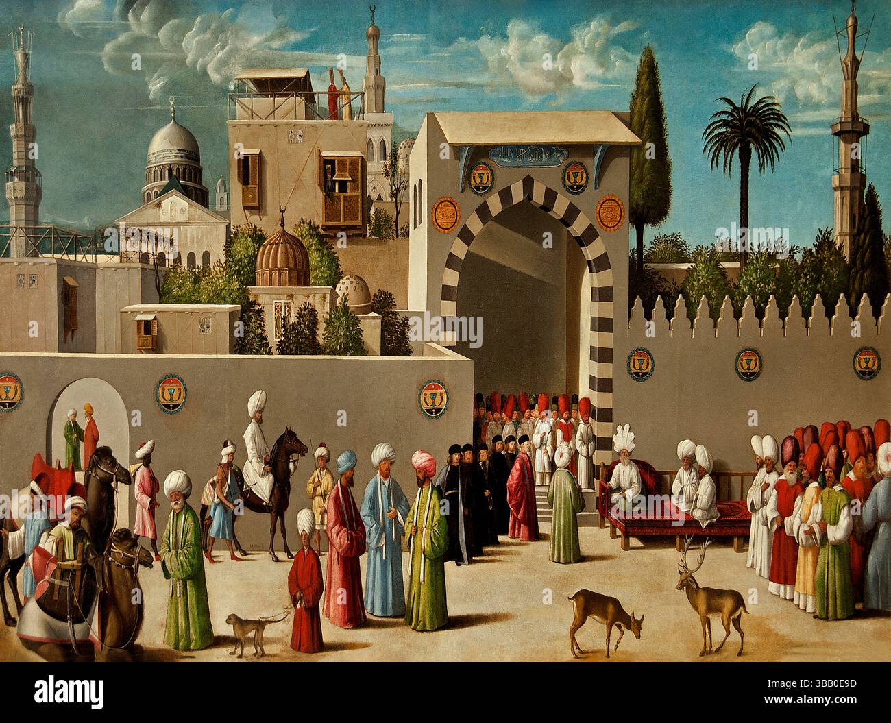 Recevoir une délégation vénitienne à Damas en 1511 Denice 16ème siècle cercle de Giovanni Bellini Italien 1459 - 1516 Syrie Musée Louvre . Banque D'Images