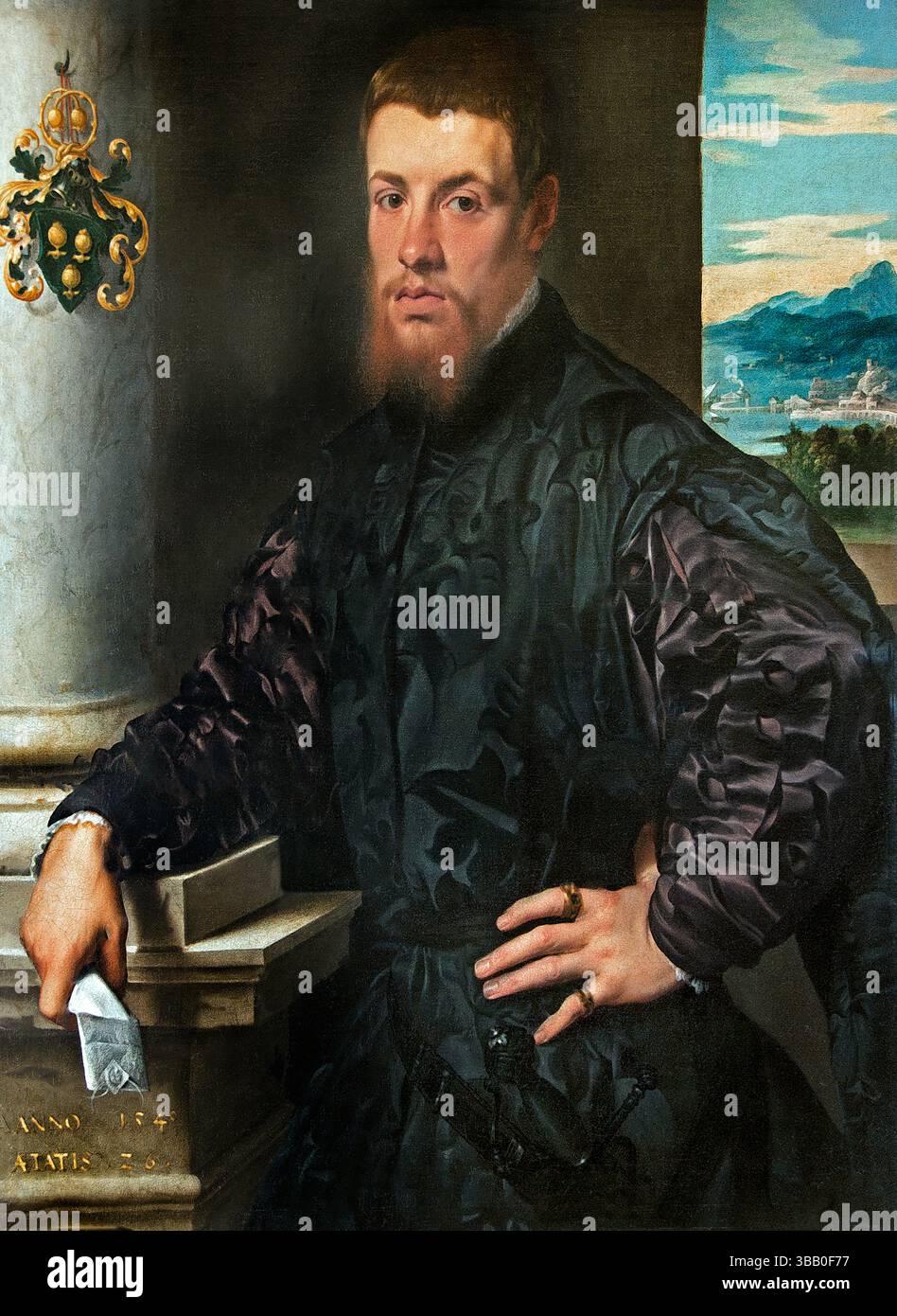 Portrait de Melchior von Brauweiler - Jan Steven van CALCAR 1499 – 1546 Allemagne Musée Louvre . Banque D'Images