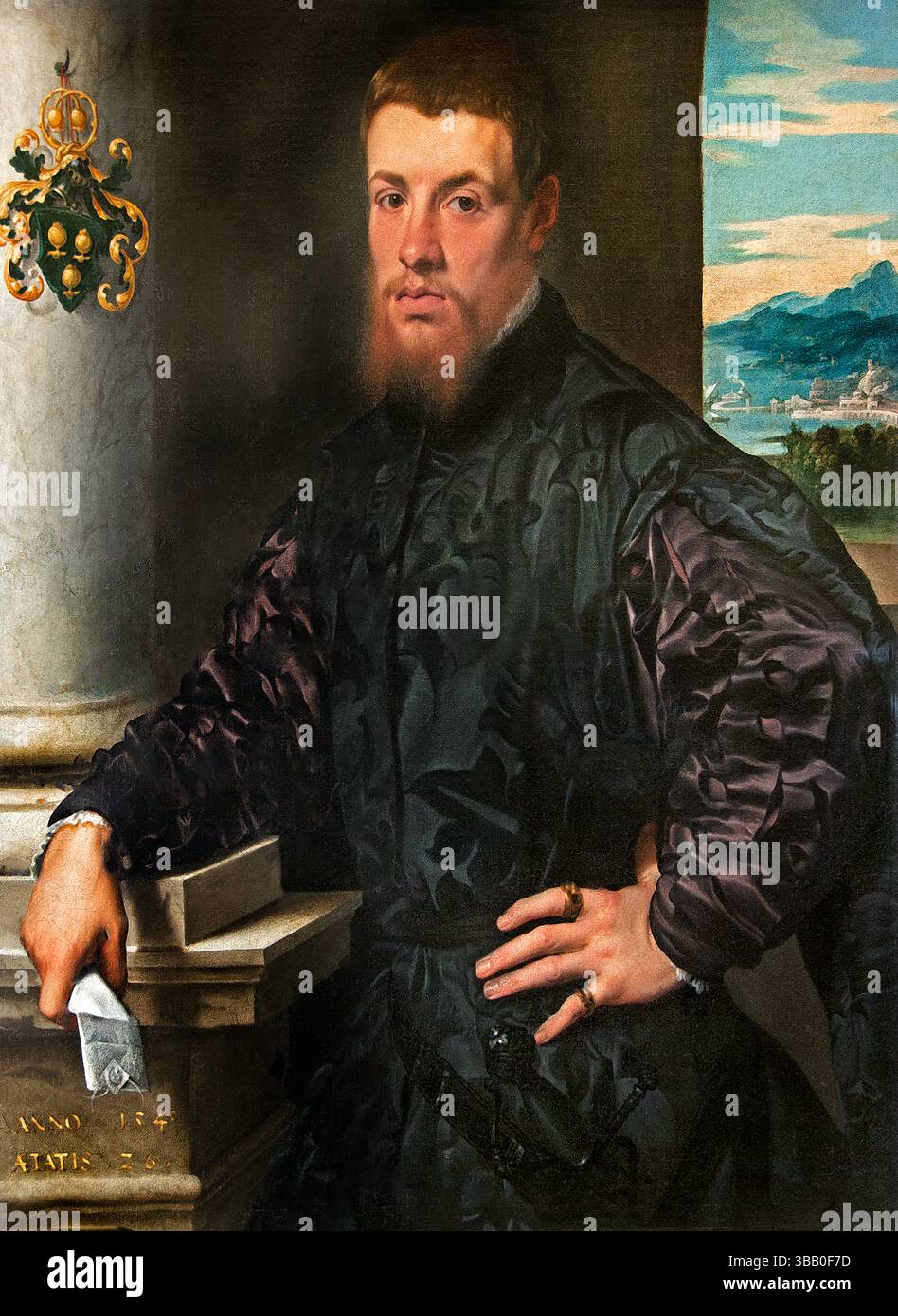 Portrait de Melchior von Brauweiler - Jan Steven van CALCAR 1499 – 1546 Allemagne Musée Louvre . Banque D'Images