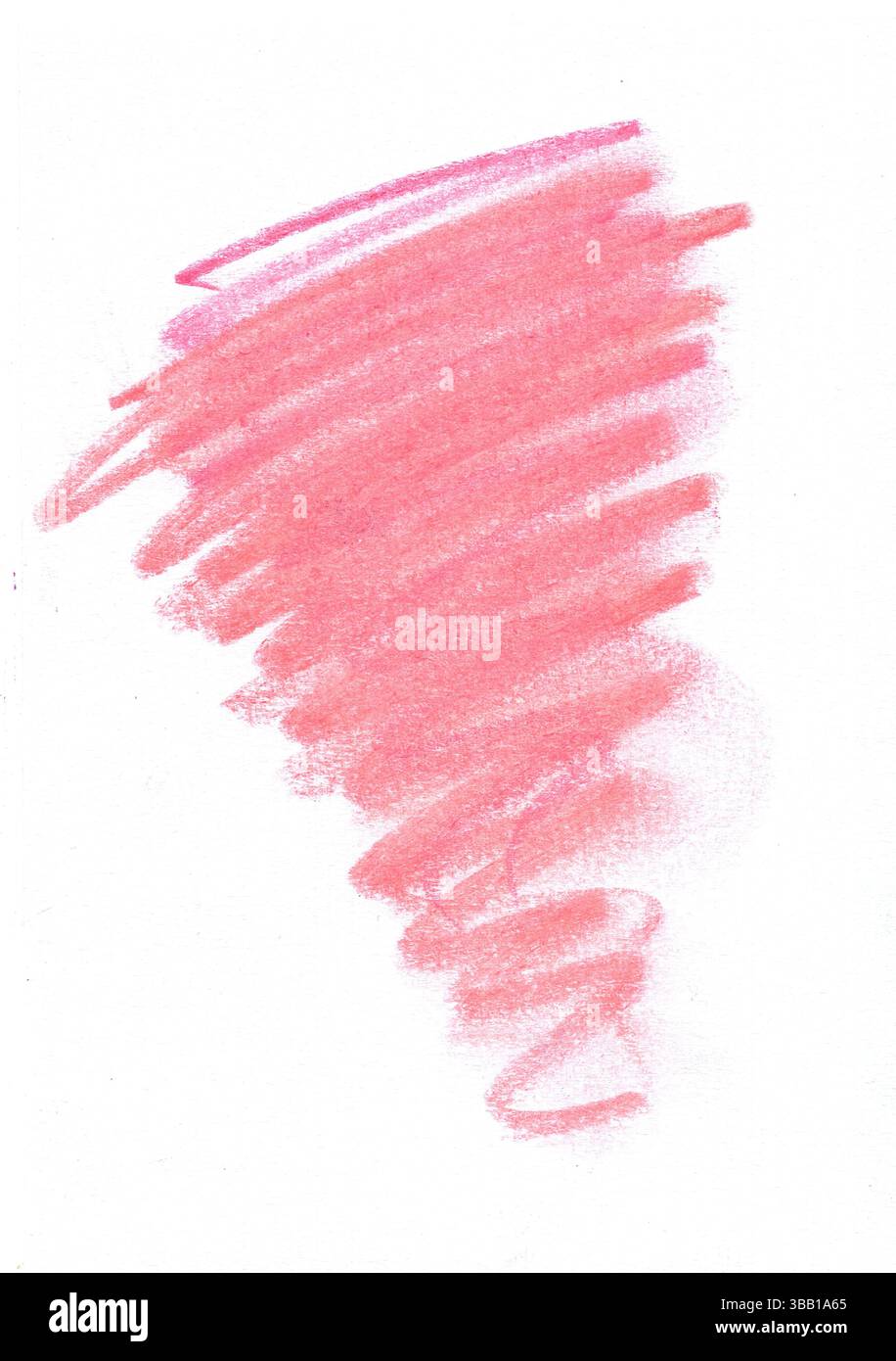 Un gribouillage de crayon coloré sur papier blanc. Banque D'Images