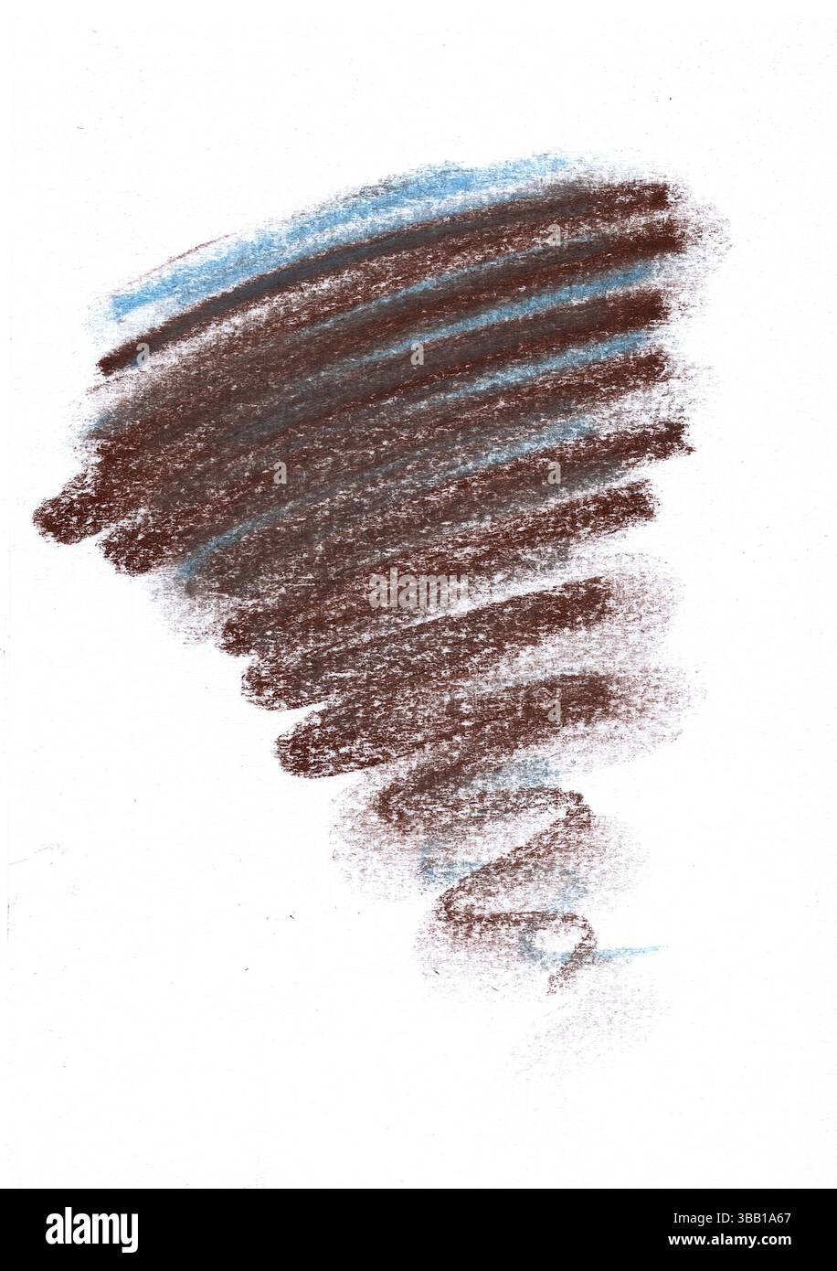 Un gribouillage de crayon coloré sur papier blanc. Banque D'Images