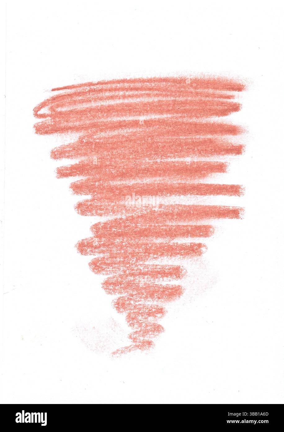 Un gribouillage de crayon coloré sur papier blanc. Banque D'Images