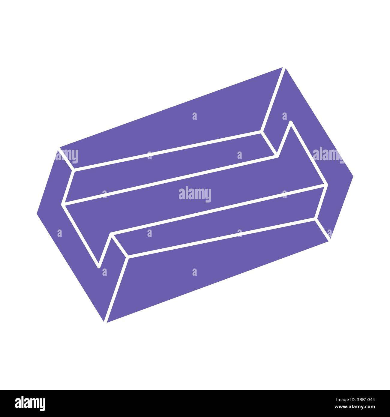 Formes impossibles, illusion d'optique, vecteur. Objets d'art optique. Logo en très tendance 2022 couleur très Peri. Figures géométriques. Illustration de Vecteur