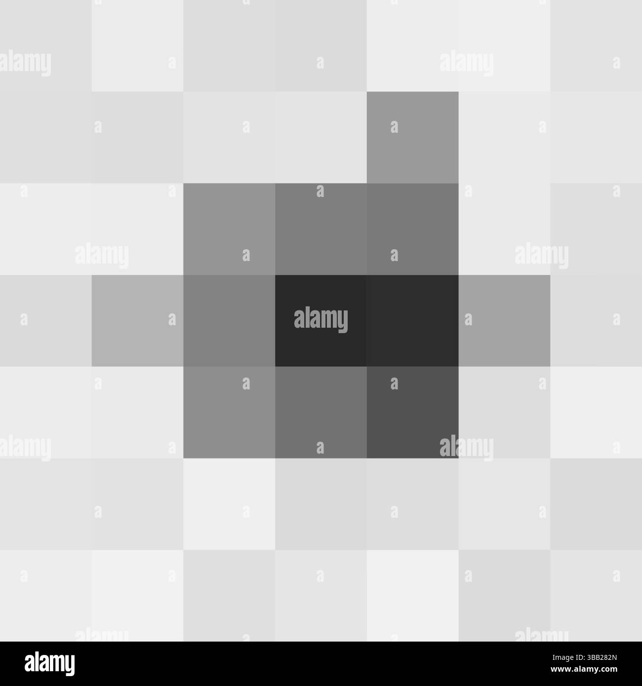 Centre de pics de bloc de pixels de censure. Carré noir puissant simulant un contenu restreint, un flou numérique, un filtre de confidentialité ou la suppression de données. Minimal Illustration de Vecteur