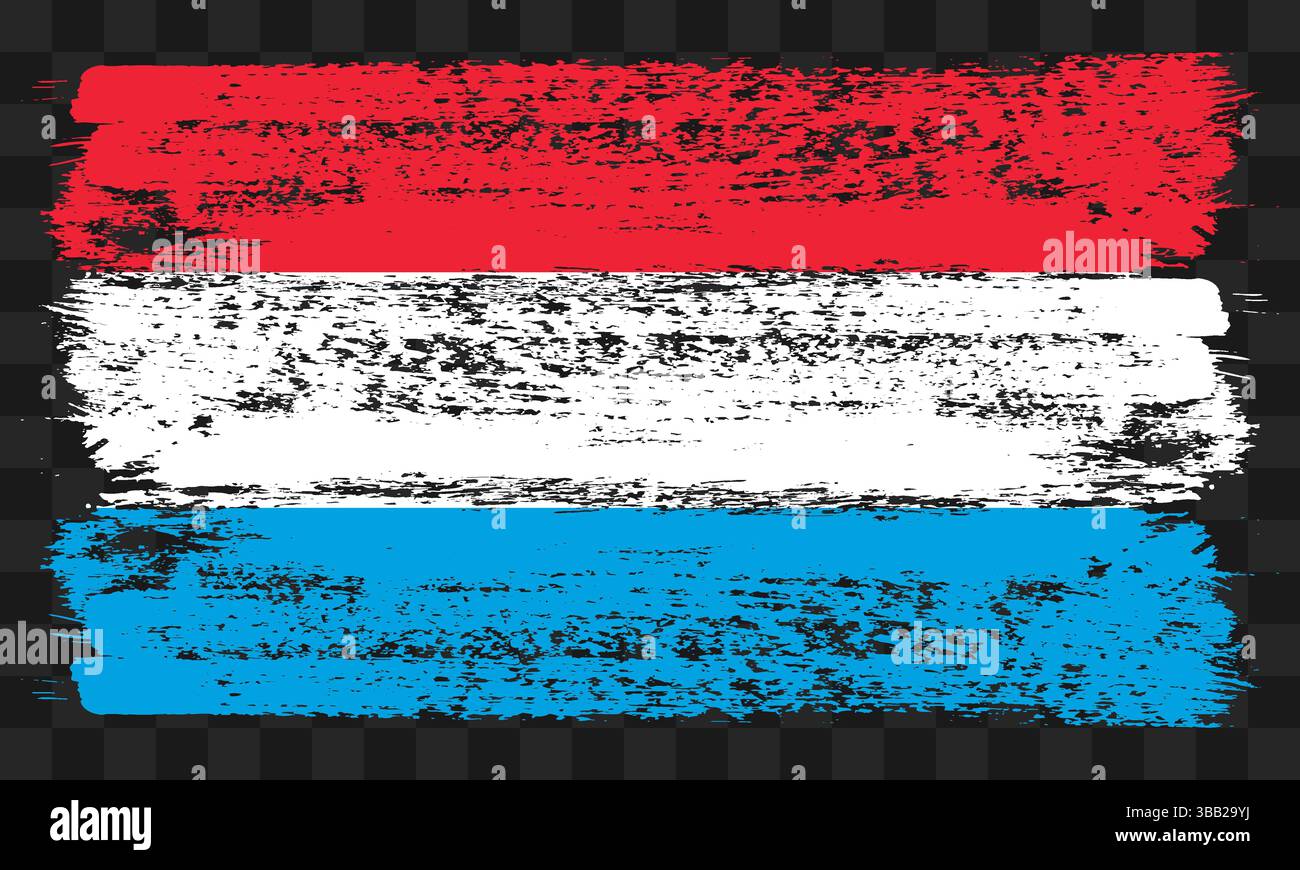 Vecteur drapeau Luxembourg dans le style grunge sur fond transparent Illustration de Vecteur