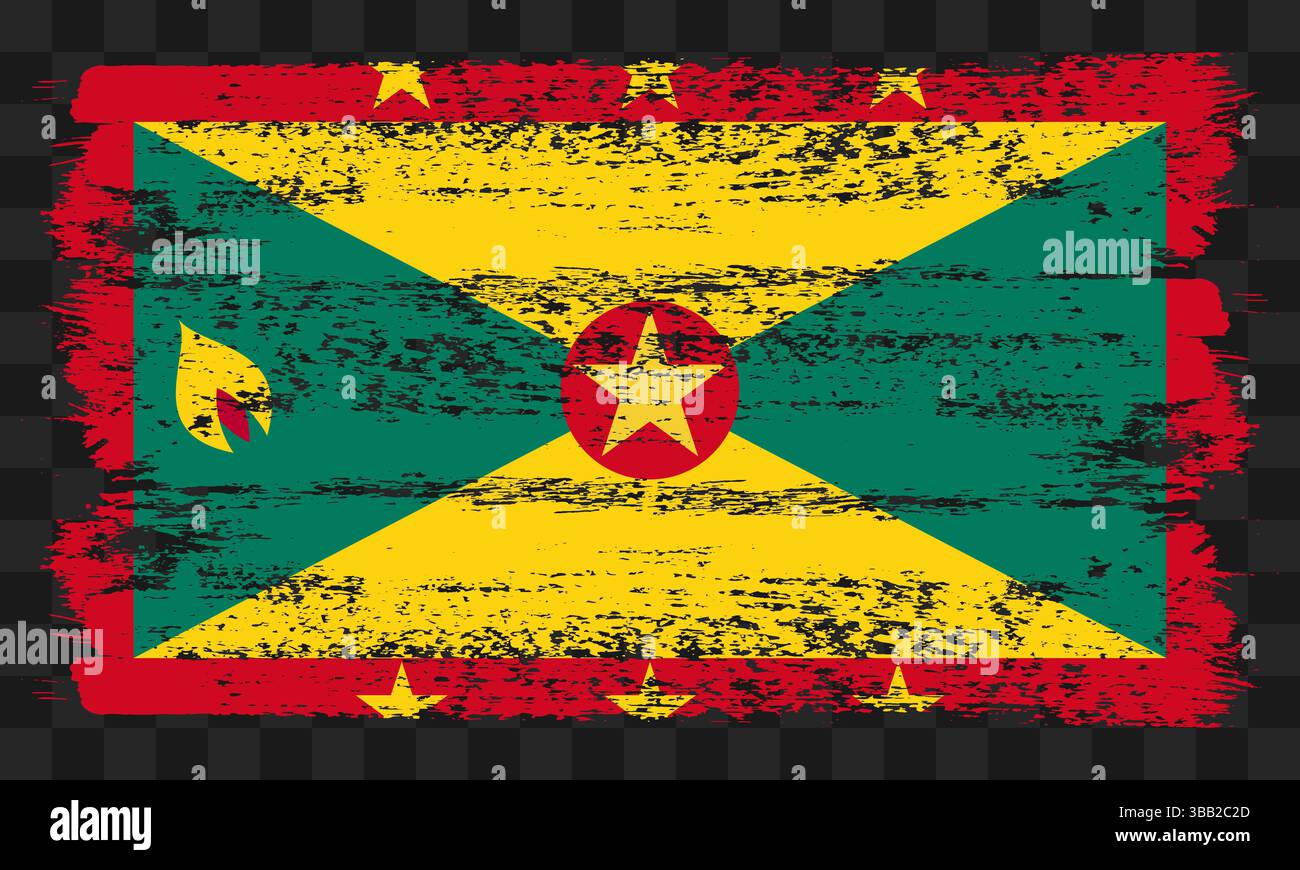 Vecteur drapeau Grenade dans le style grunge sur fond transparent Illustration de Vecteur