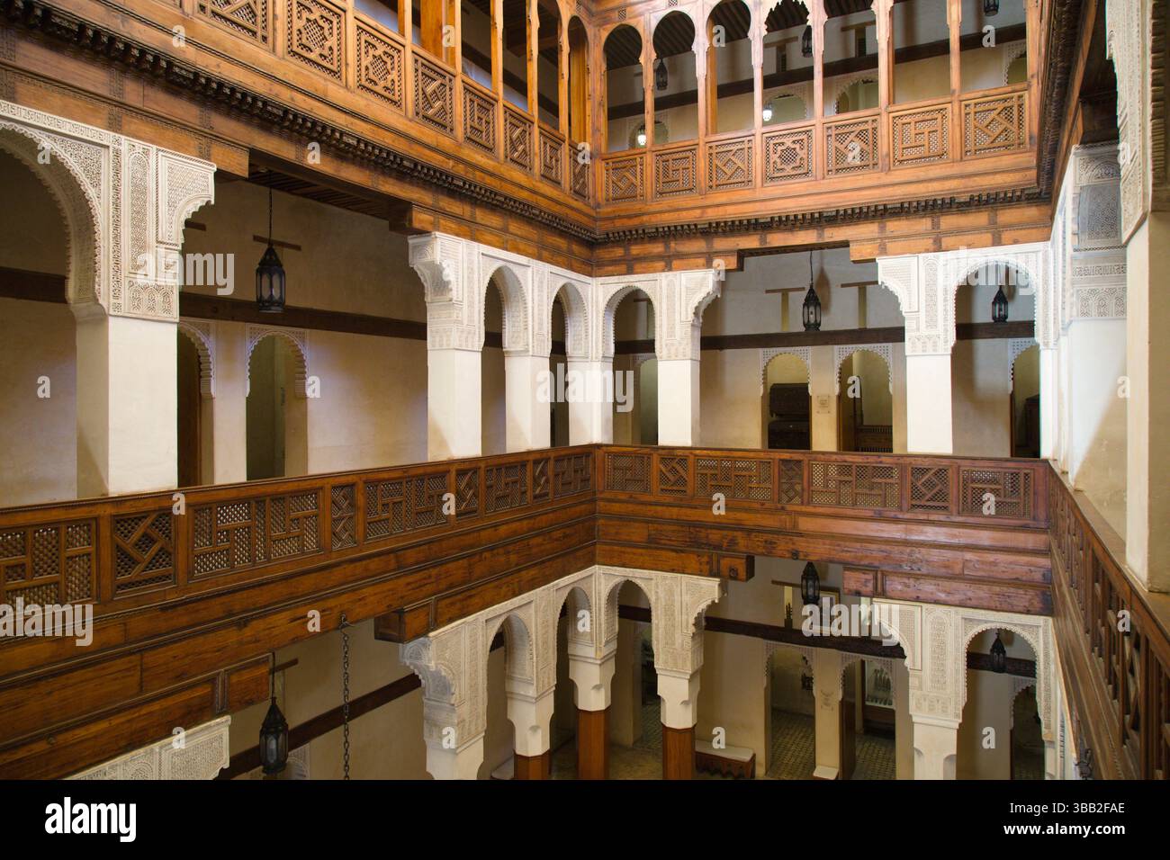 Maroc, Fès, Musée Nejjarine des Arts et métiers du bois, Banque D'Images