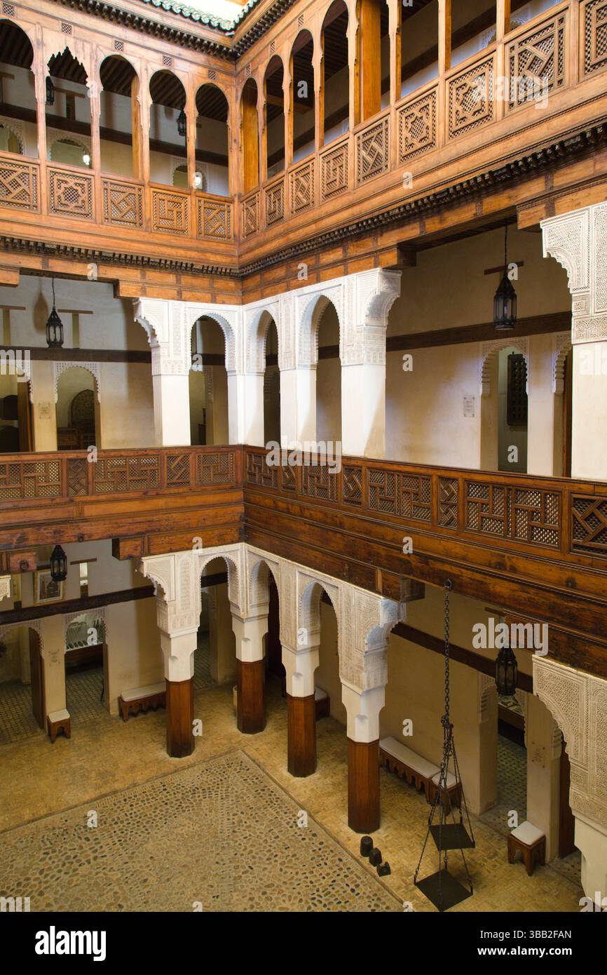 Maroc, Fès, Musée Nejjarine des Arts et métiers du bois, Banque D'Images