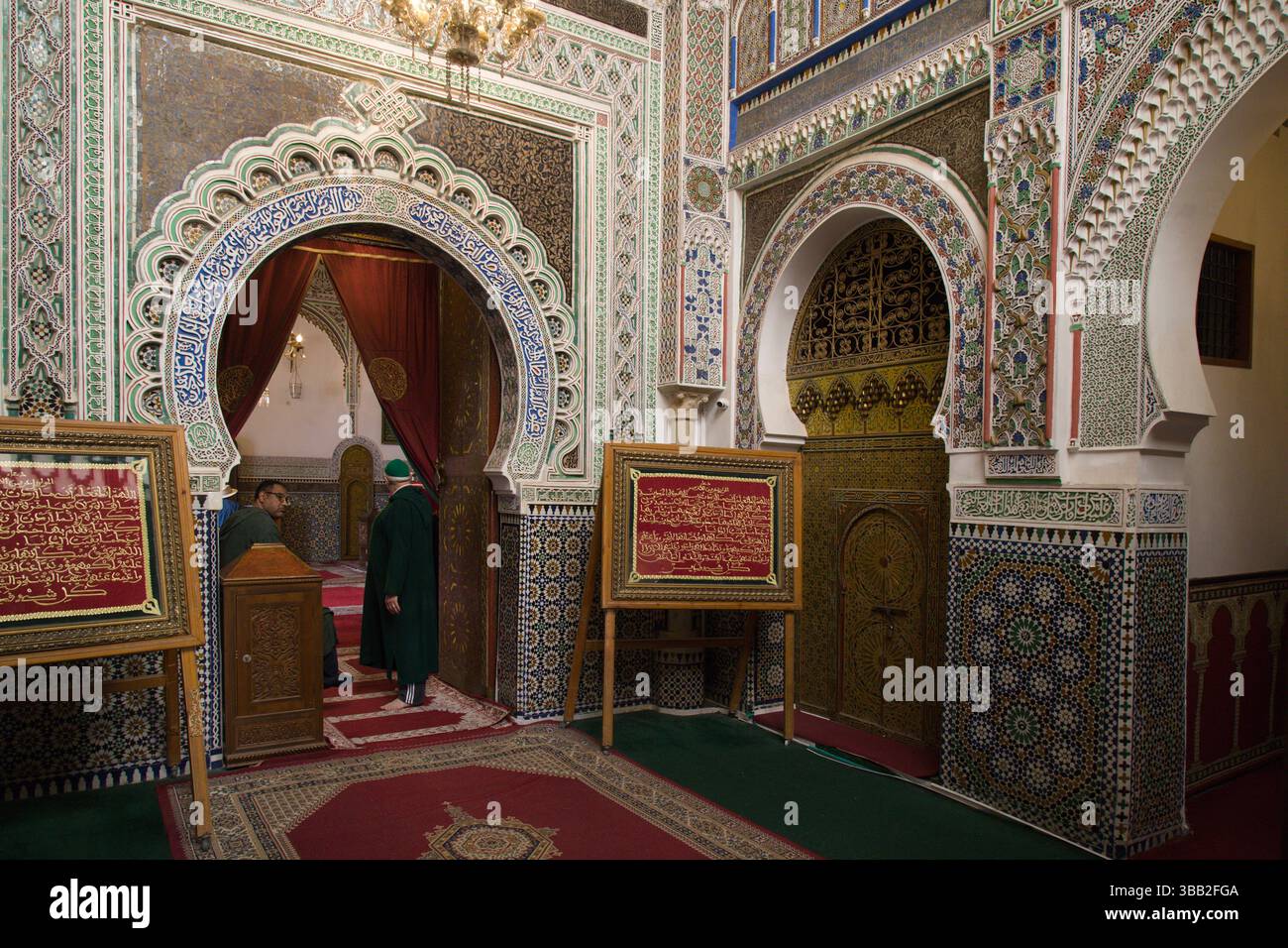 Maroc, Fès, Moulay Idriss Mausolée, zaouia, Banque D'Images