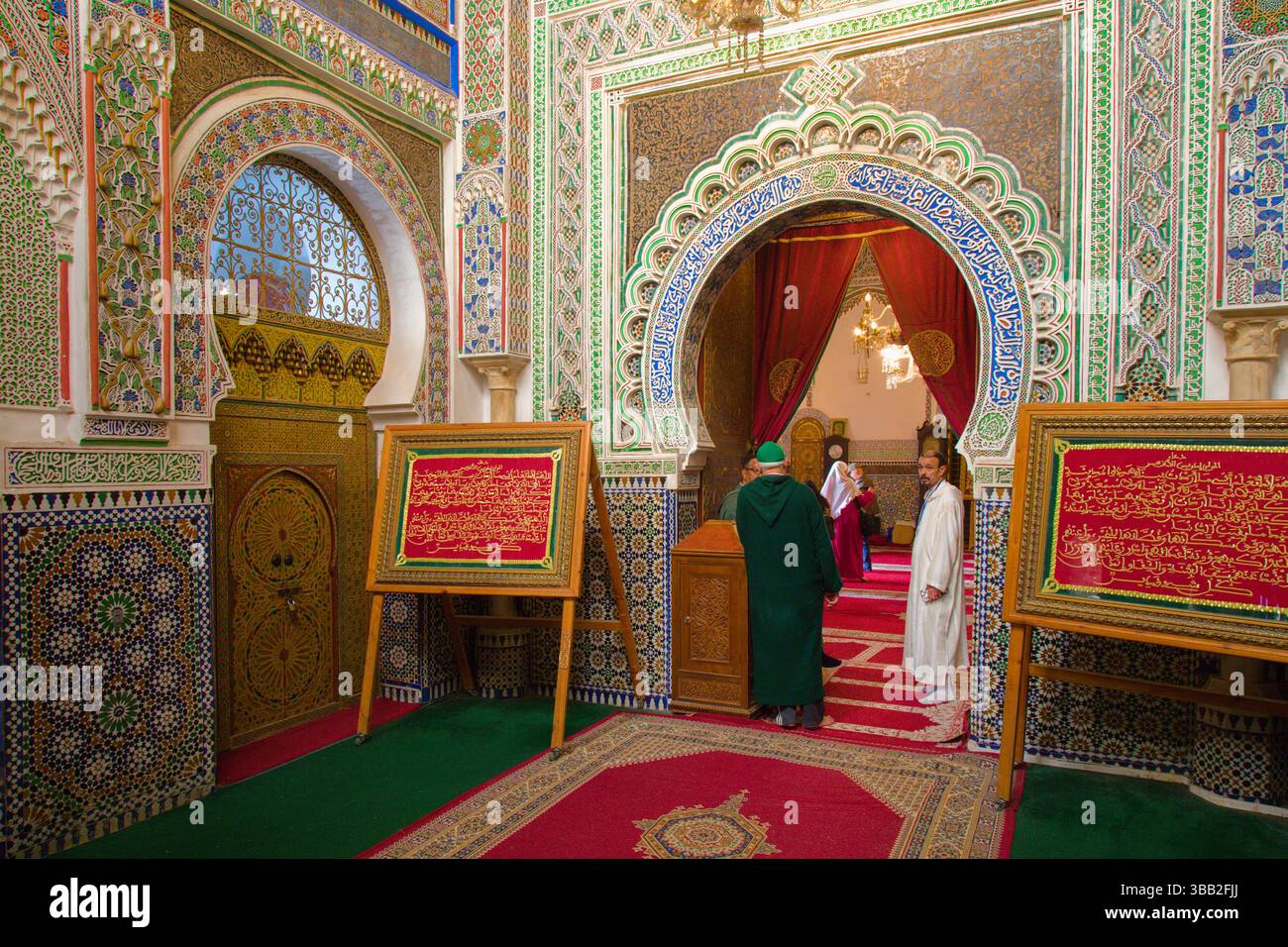Maroc, Fès, Moulay Idriss Mausolée, zaouia, Banque D'Images