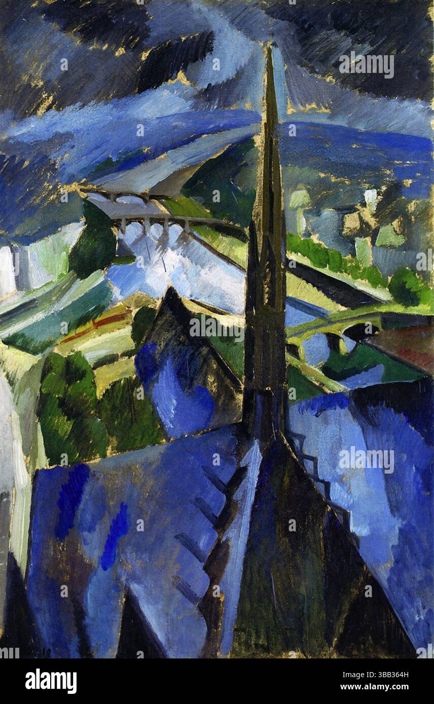 Robert Delaunay - la flèche de notre-Dame - 1909-1910 - Collection particulière Banque D'Images