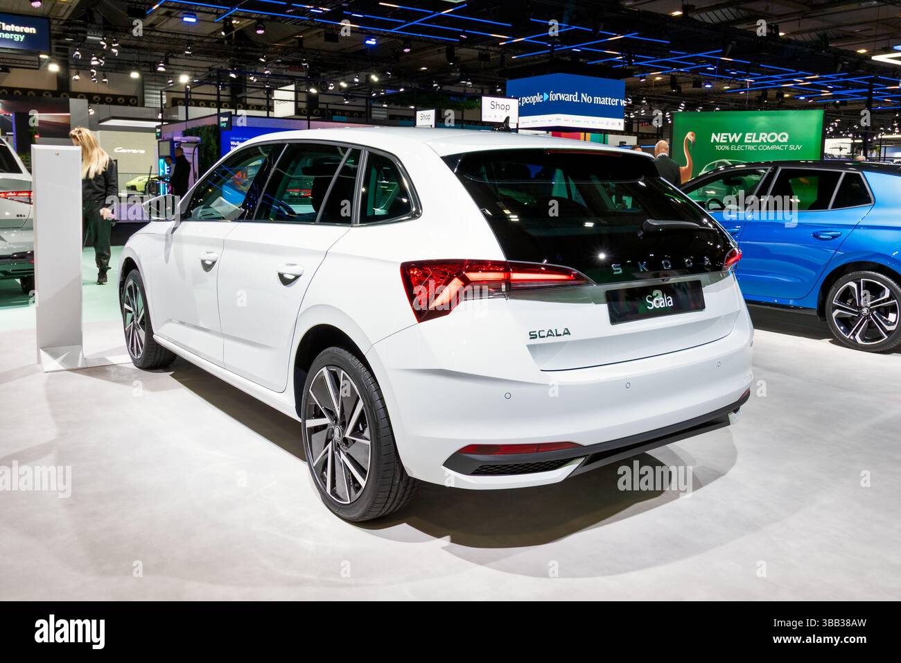 Skoda Scala car au salon de l'automobile de Bruxelles. Bruxelles, Belgique - 10 janvier 2025. Banque D'Images