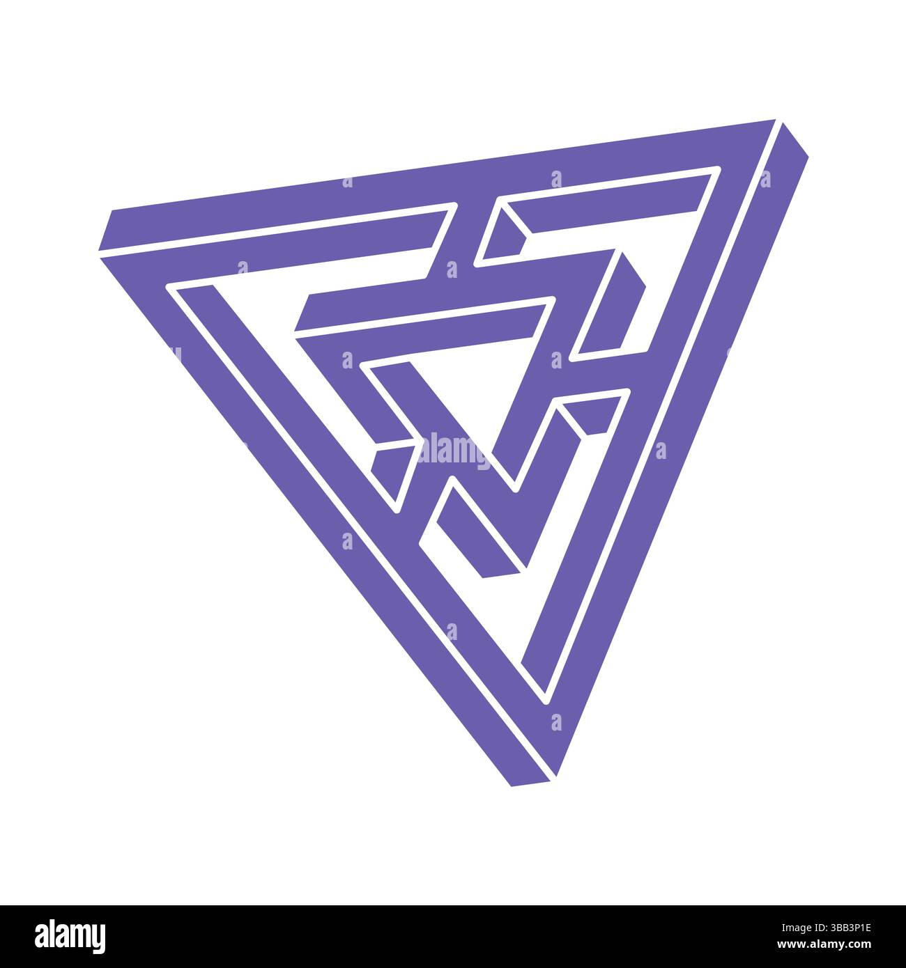Formes impossibles, logo illusion optique, triangle vectoriel. Objets d'art optique. Figures géométriques. Illustration de Vecteur