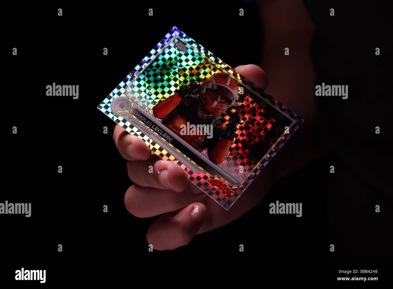 Topps chrome F1 Charles Leclerc rare carte à collectionner Banque D'Images