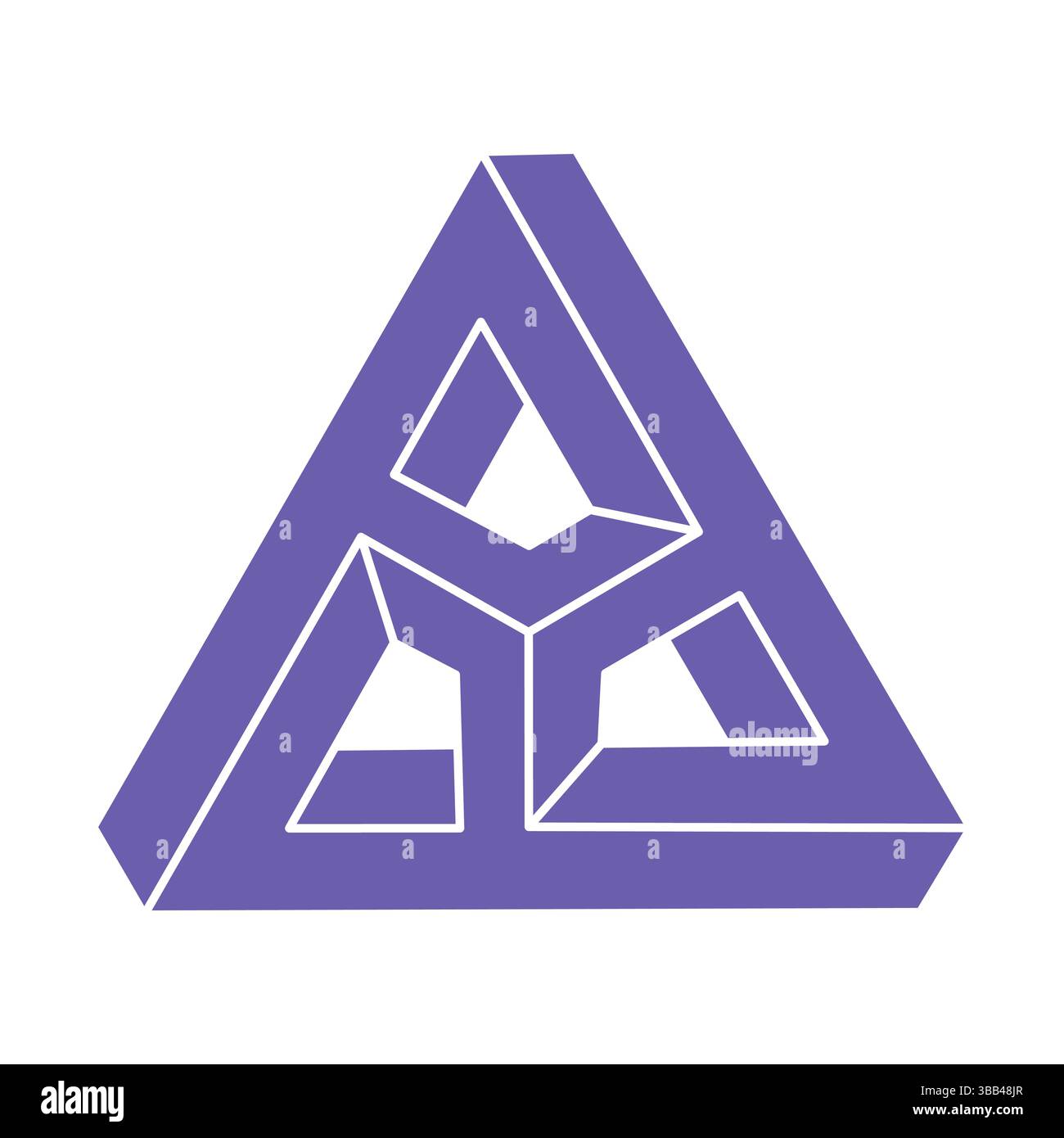 Formes impossibles, logo illusion optique, triangle vectoriel. Objets d'art optique. Figures géométriques. Illustration de Vecteur