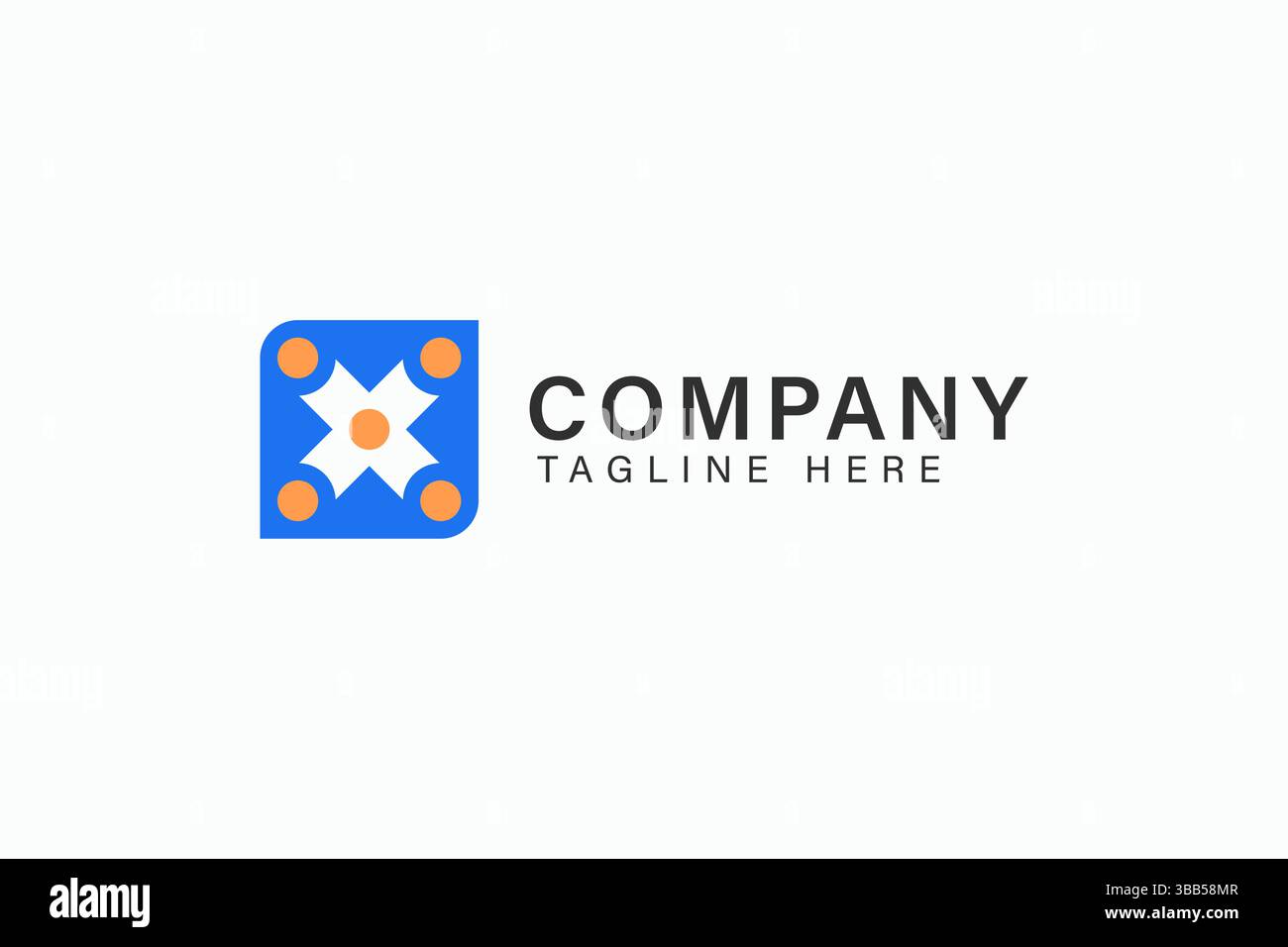 Brutalism Art icône signe symbole logo avec carré abstrait et forme de fleur minimalisme identité de marque d'affaires Illustration de Vecteur