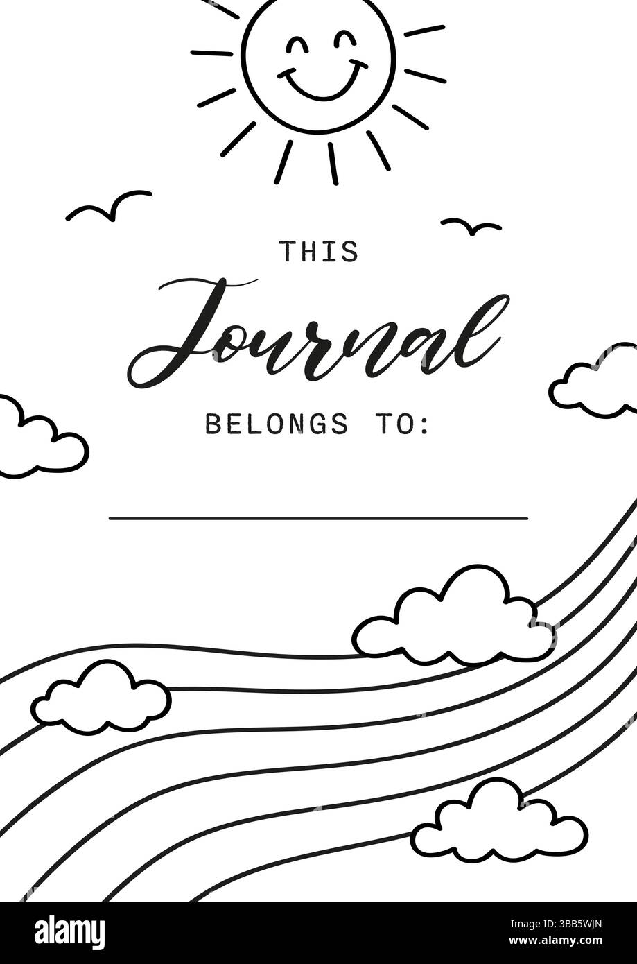 Appartient à Summer Journal Printable Planner page Template, illustration vectorielle, formats A4 et A5, style Doodle dessiné à la main. Pages du planificateur journal à puces Illustration de Vecteur