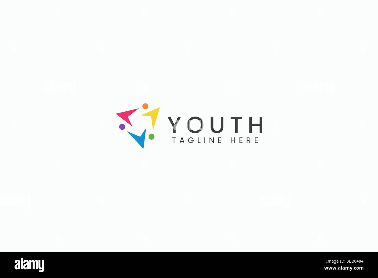 Logo Youth Group Organization Society et Community Colorful concept Illustration de Vecteur