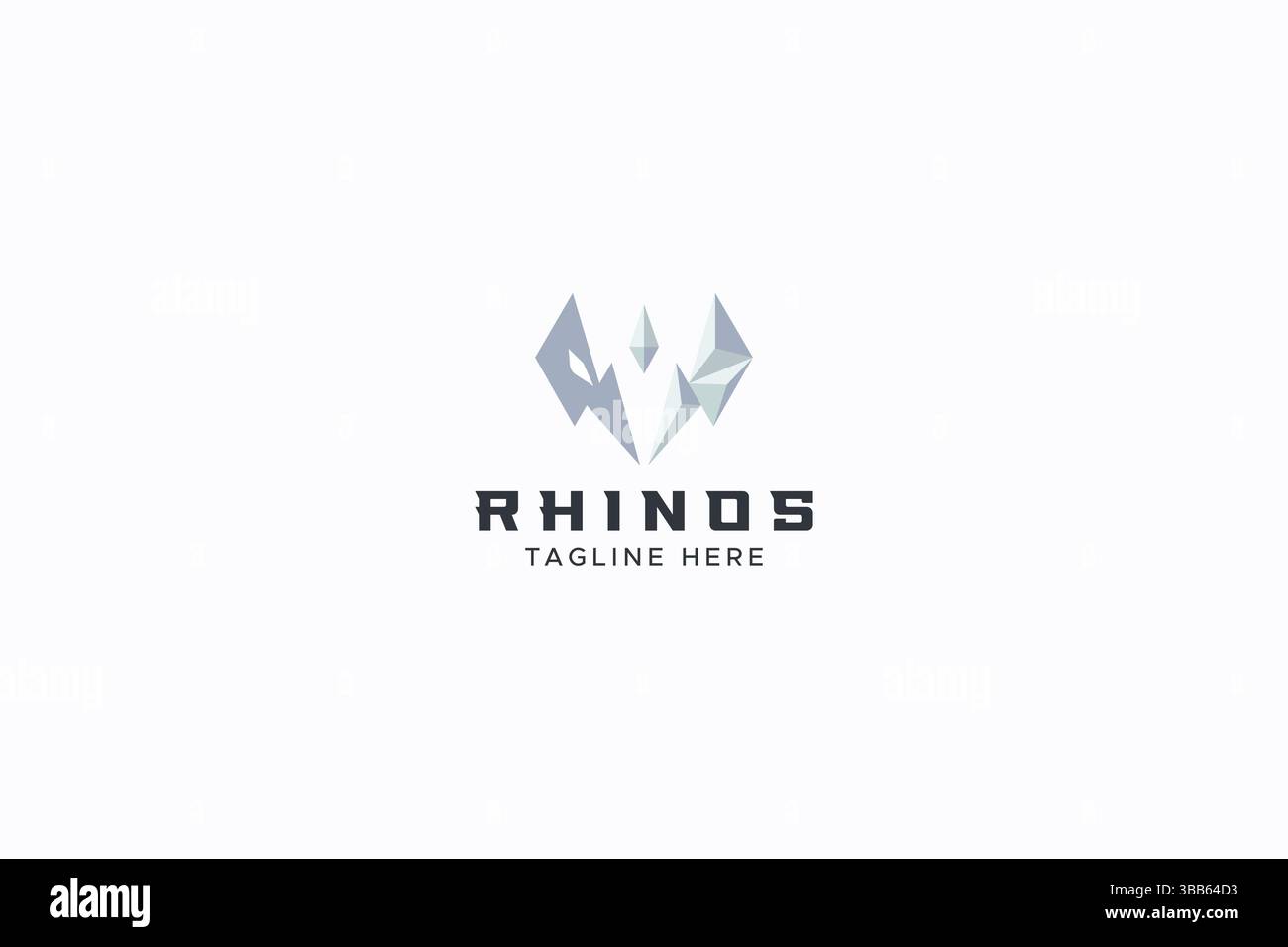 Rhino Head and Half concept forme géométrique pour une identité de marque forte et puissante Illustration de Vecteur