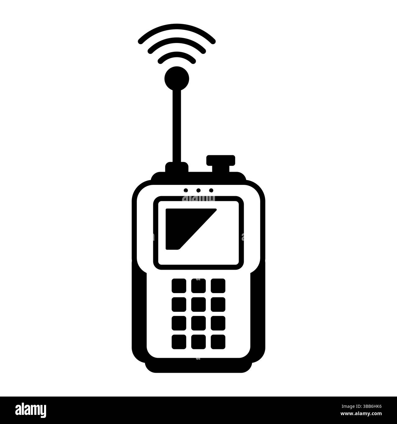 Icône noire de talkie-walkie pour la communication. Signe de style linéaire pour une utilisation dans la conception Web, logo. Illustration du symbole. Illustration de Vecteur