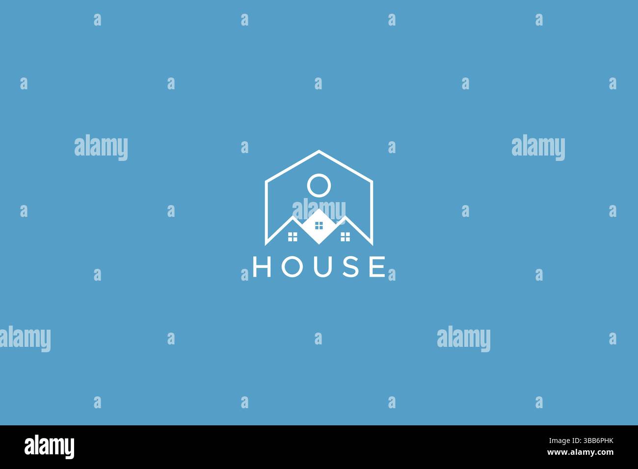 Immobilier résidentiel Sun House Abstract Blue Branding Design concept logo Illustration de Vecteur