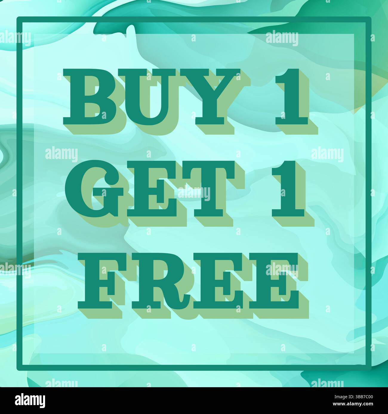 Achetez-en un obtenez-en un gratuitement avec un fond d'illustration graphique coloré Banque D'Images