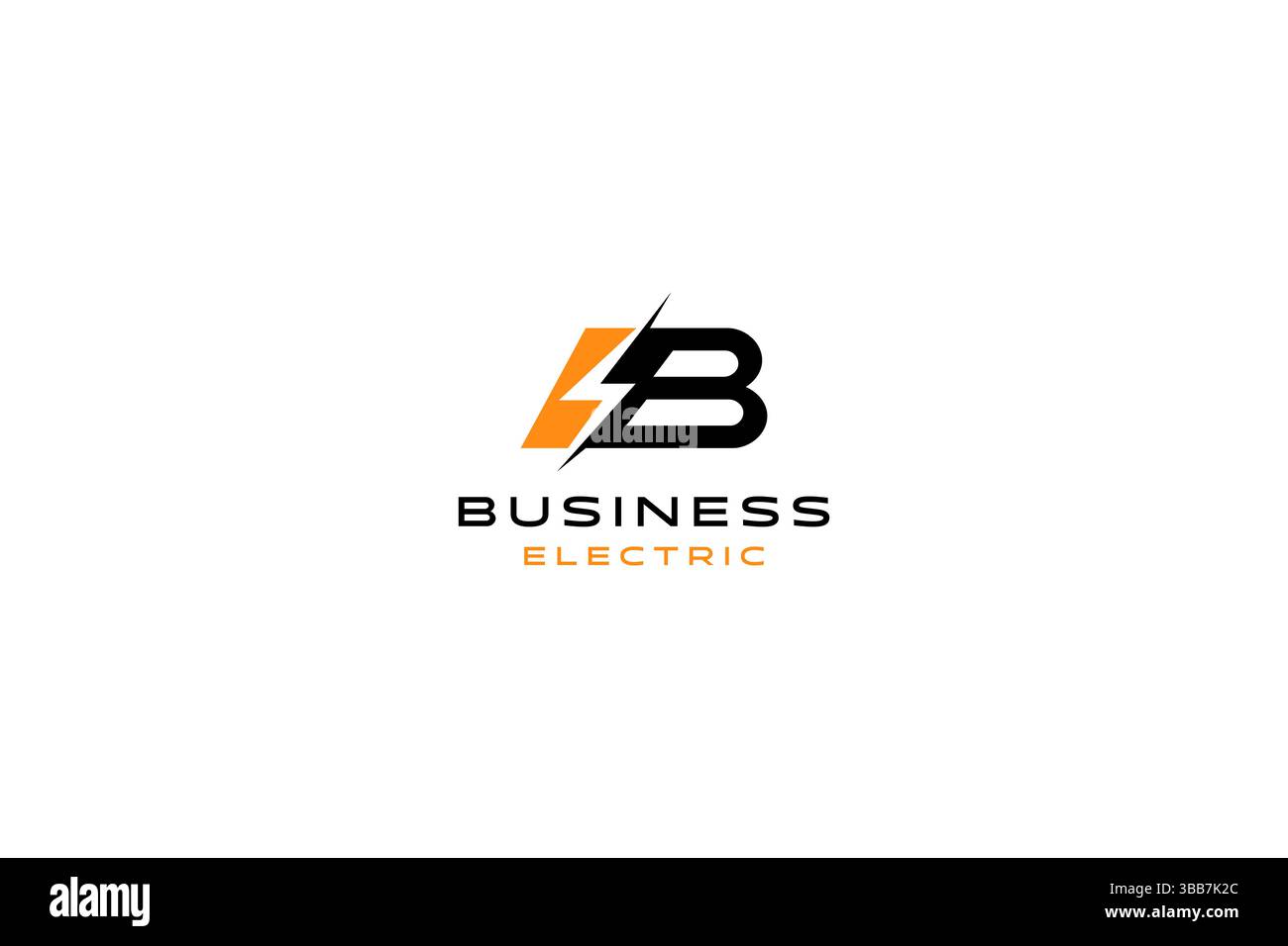 Tension Thunderbolt Electrical and Power Supply Battery logo lettre B concept Illustration de Vecteur