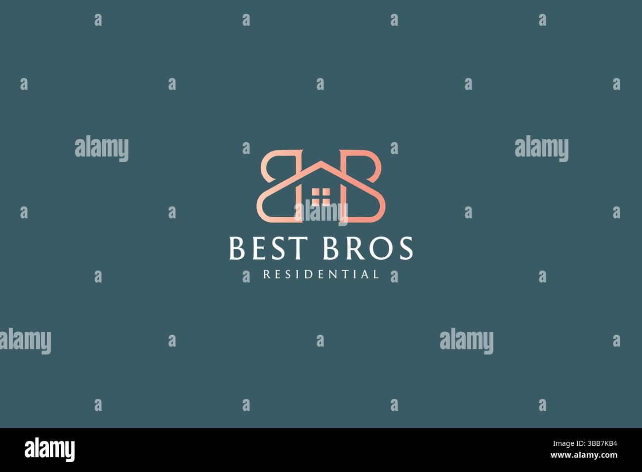 Double lettre B et concept de logo Home pour les biens immobiliers d'affaires et résidentiels Illustration de Vecteur