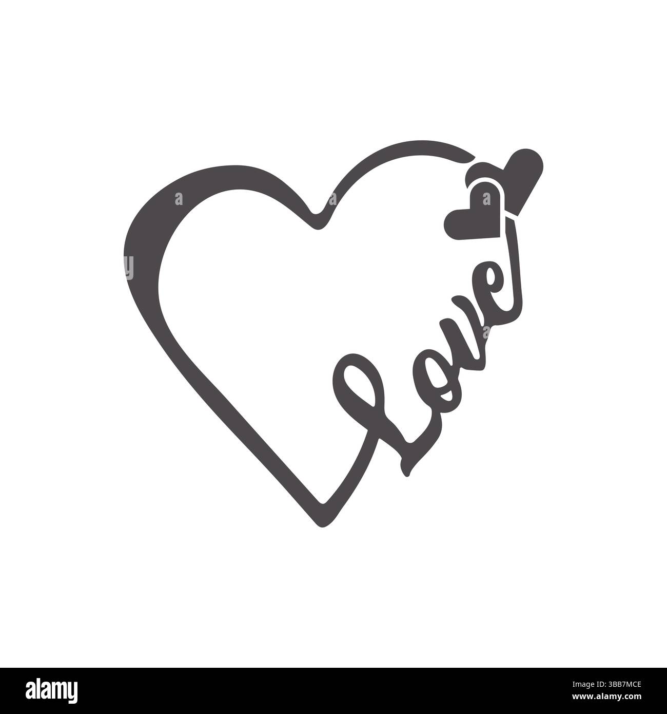 Silhouette de coeur d'amour, silhouette de coeur, vecteur de coeur d'amour, clipart de coeur d'amour. Illustration de Vecteur