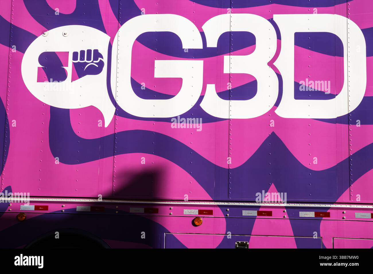 Sao Paulo, Brésil. 28 mars 2025. Unité de mammographie mobile du gouvernement de l'État de Sao Paulo, Brésil. Partie d'un programme pour fournir gratuitement le cancer du sein scre Banque D'Images