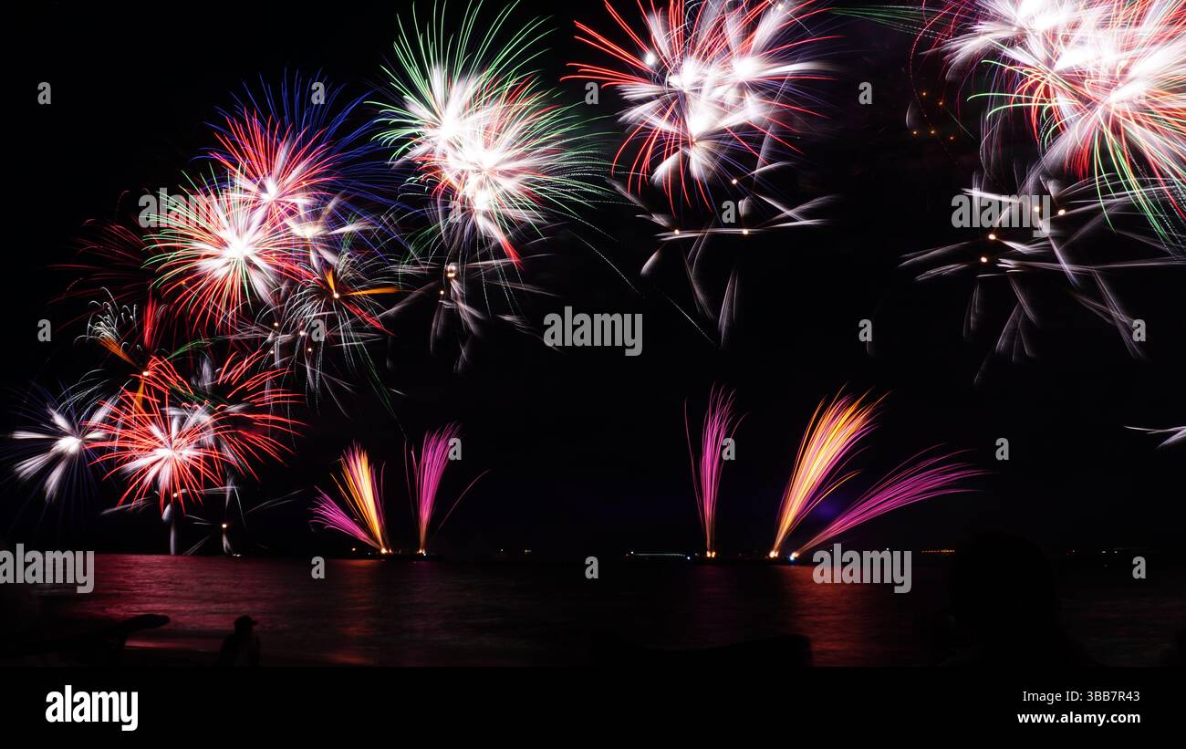 Festival des feux d'artifice d'été au Japon Banque D'Images