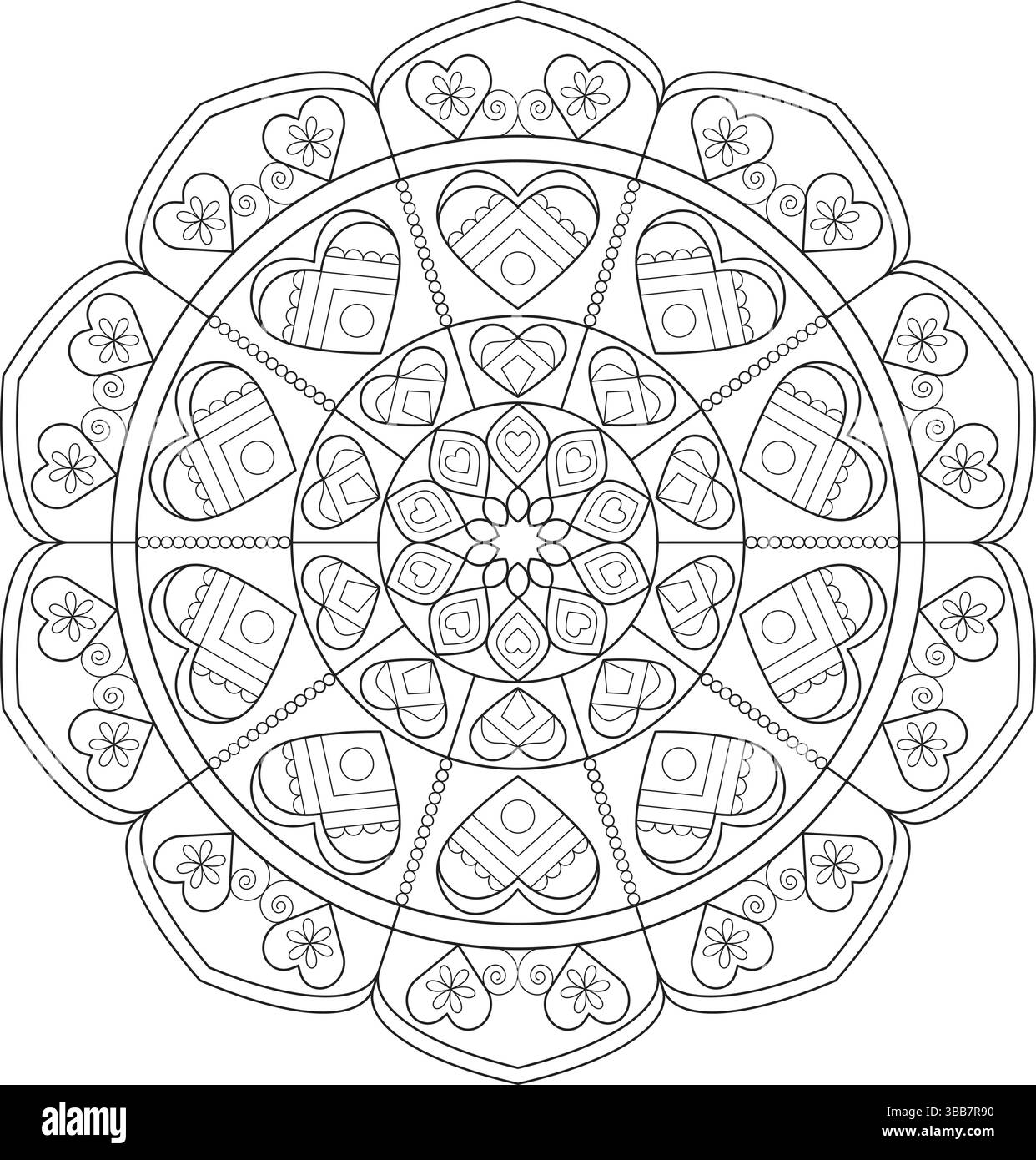 Cœur complexe Mandala illustration vectorielle pour les projets créatifs et la coloration Illustration de Vecteur