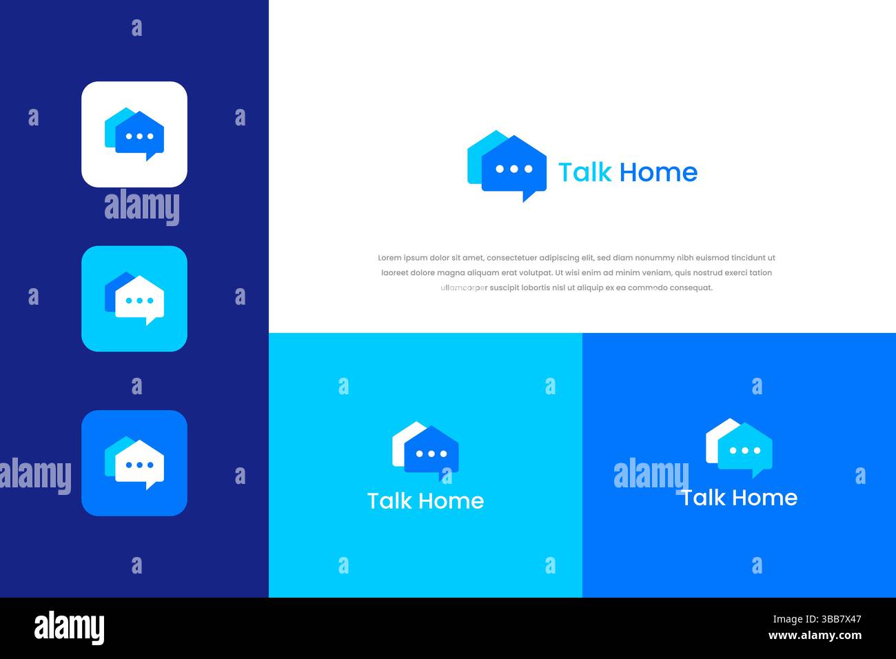 Logo Home Talk Idea concept créatif pour Business Consulting immobilier et développement de maisons Illustration de Vecteur