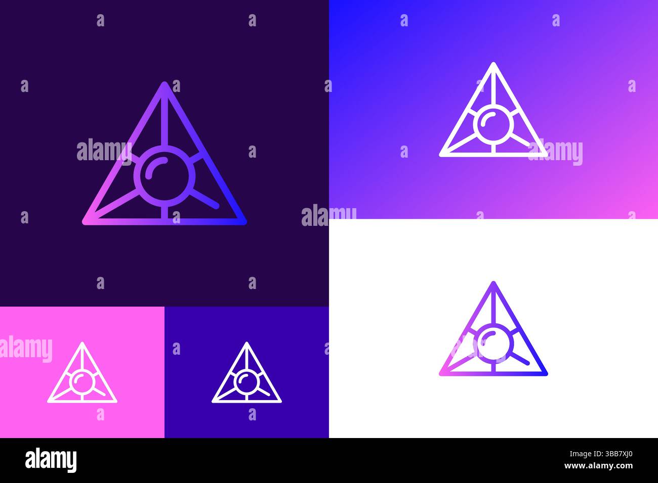 Moteur de recherche et Triangle Abstract icône logo App symbole Business Web et technologie Illustration de Vecteur