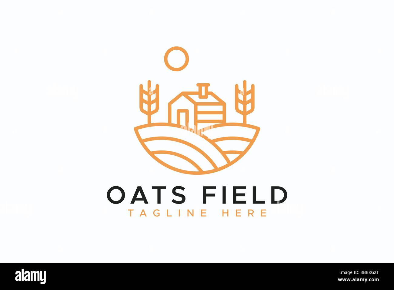 Avoine Field Agriculture Harvest concept logo badge Flour Label Product and Business Food Industry Illustration de Vecteur