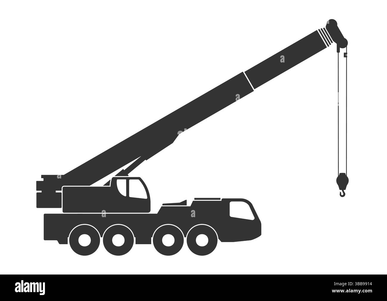 Forme de symbole d'icône de grue mobile. Signe logo machine de levage mobile. Illustration vectorielle. Isolé sur fond blanc. Illustration de Vecteur