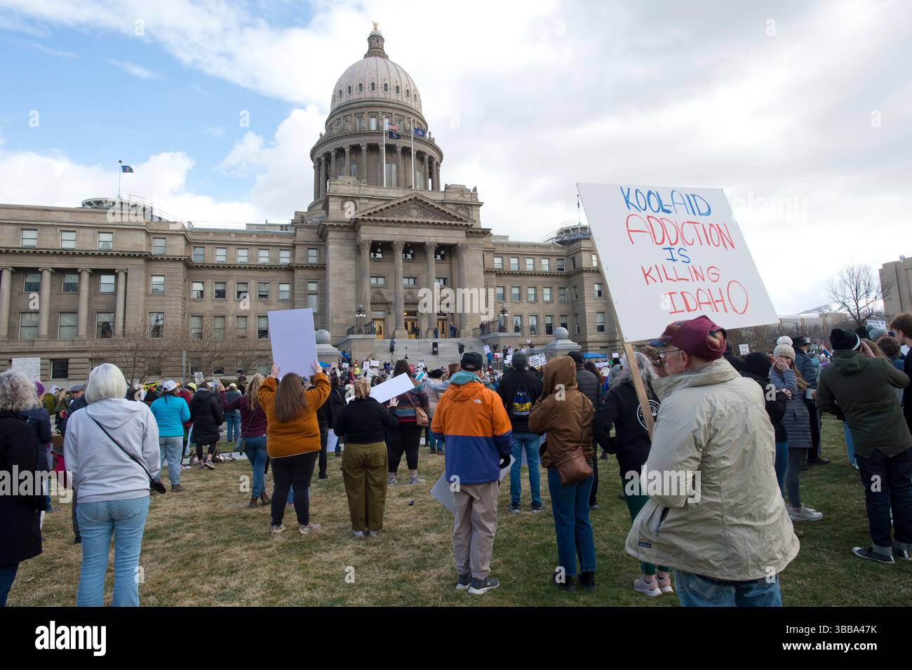 Rassemblement anti-Trump à Boise Idaho le 17 mars 2025 Banque D'Images
